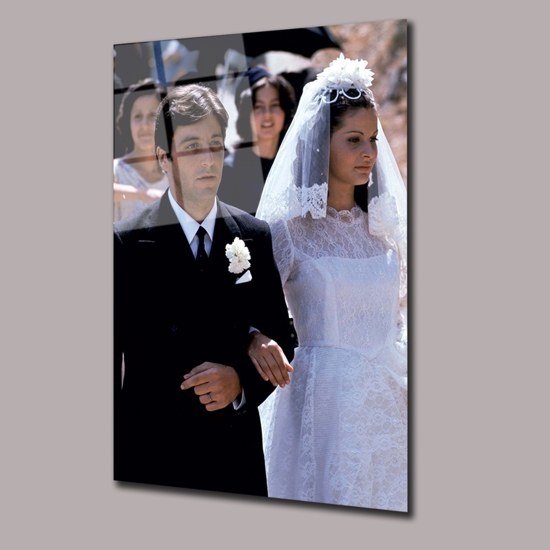 Gelin ve Damat Scarface  Elvira ve Tony Sinema Ve Ünlüler Cam Tablo #PCT0908