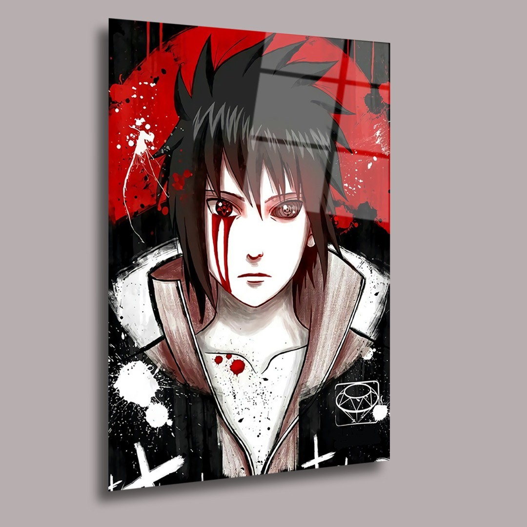 Siyah Sasuke Uchiha Anime Cam Tablo  #PCT0476