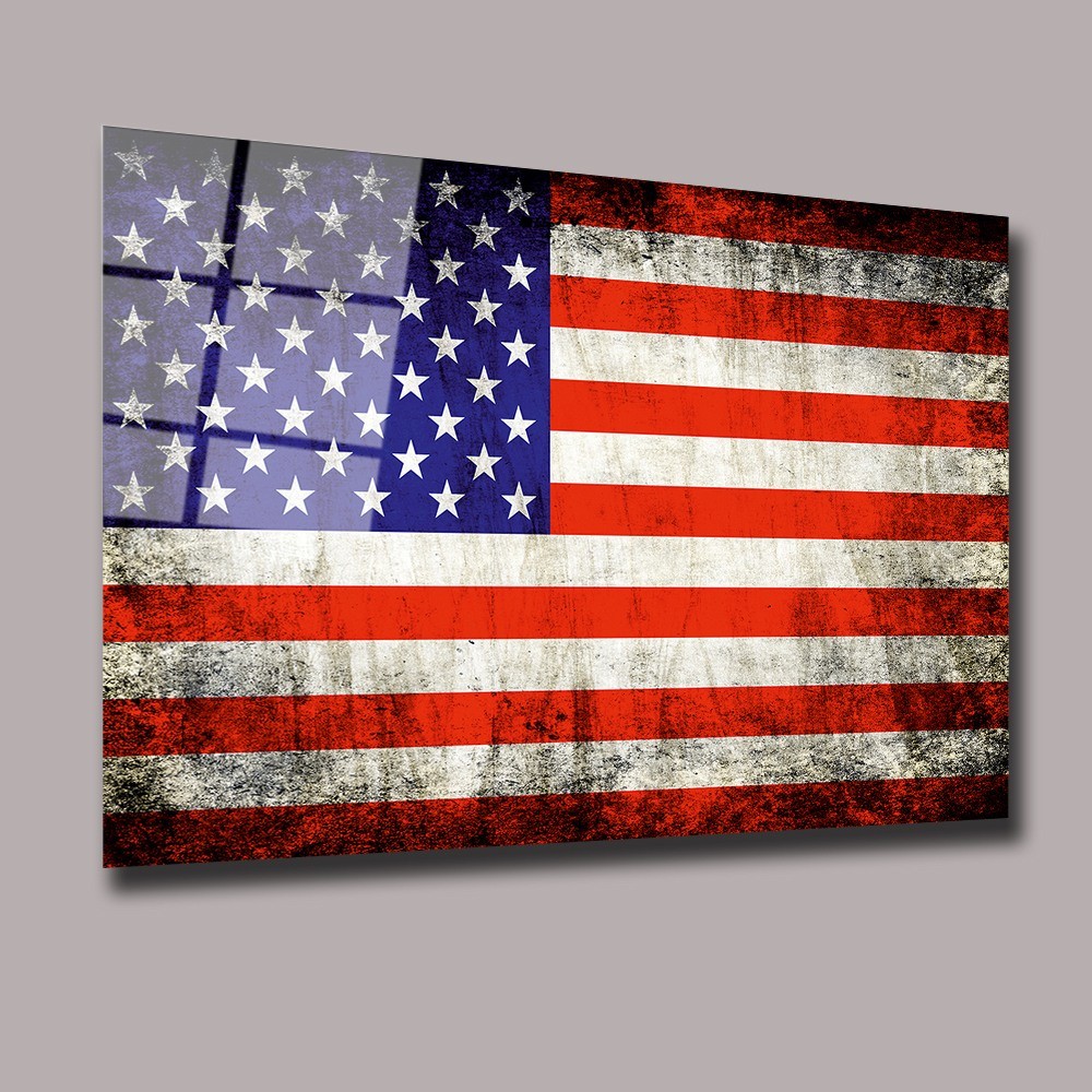 Amerika Bayrağı Karışık Cam Tablo #PCT0614