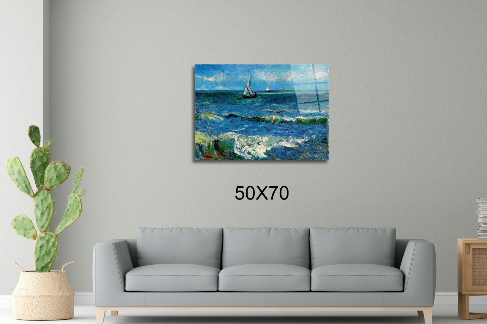 Seascape Near Les Saintes - Vincent Van Gogh Başyapıtlar Cam Tablo #PCT0574