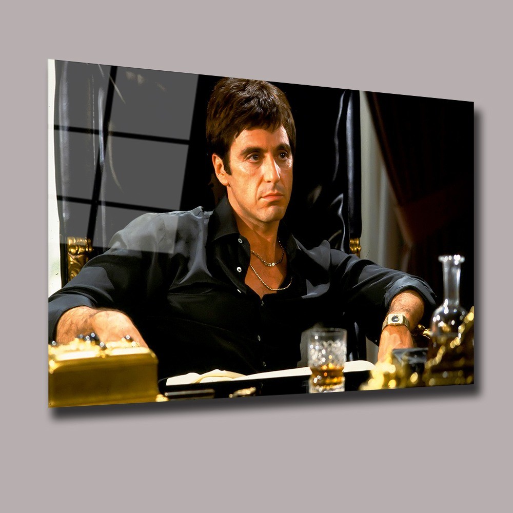 Tony Montana  Scarface Sinema Ve Ünlüler Cam Tablo #PCT0925