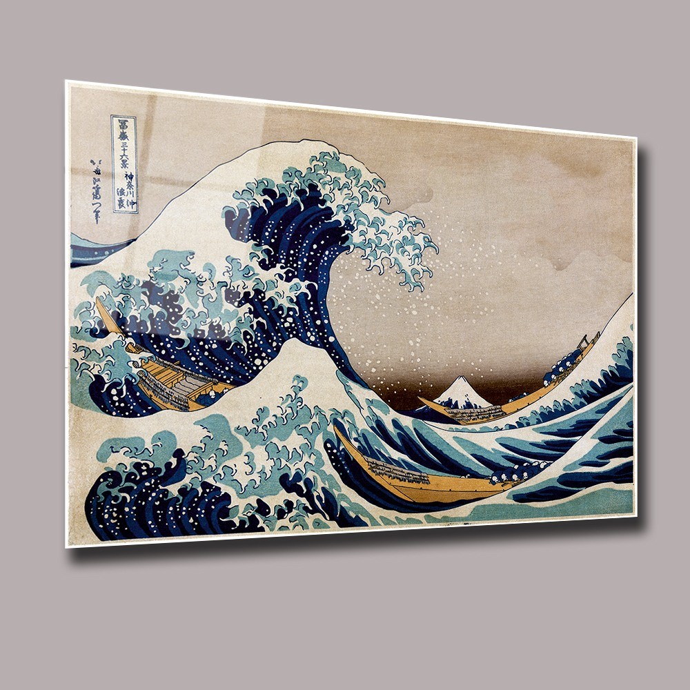 Wave Of Kanagawa Katsushika Hokusai Başyapıtlar Cam Tablo #PCT0556