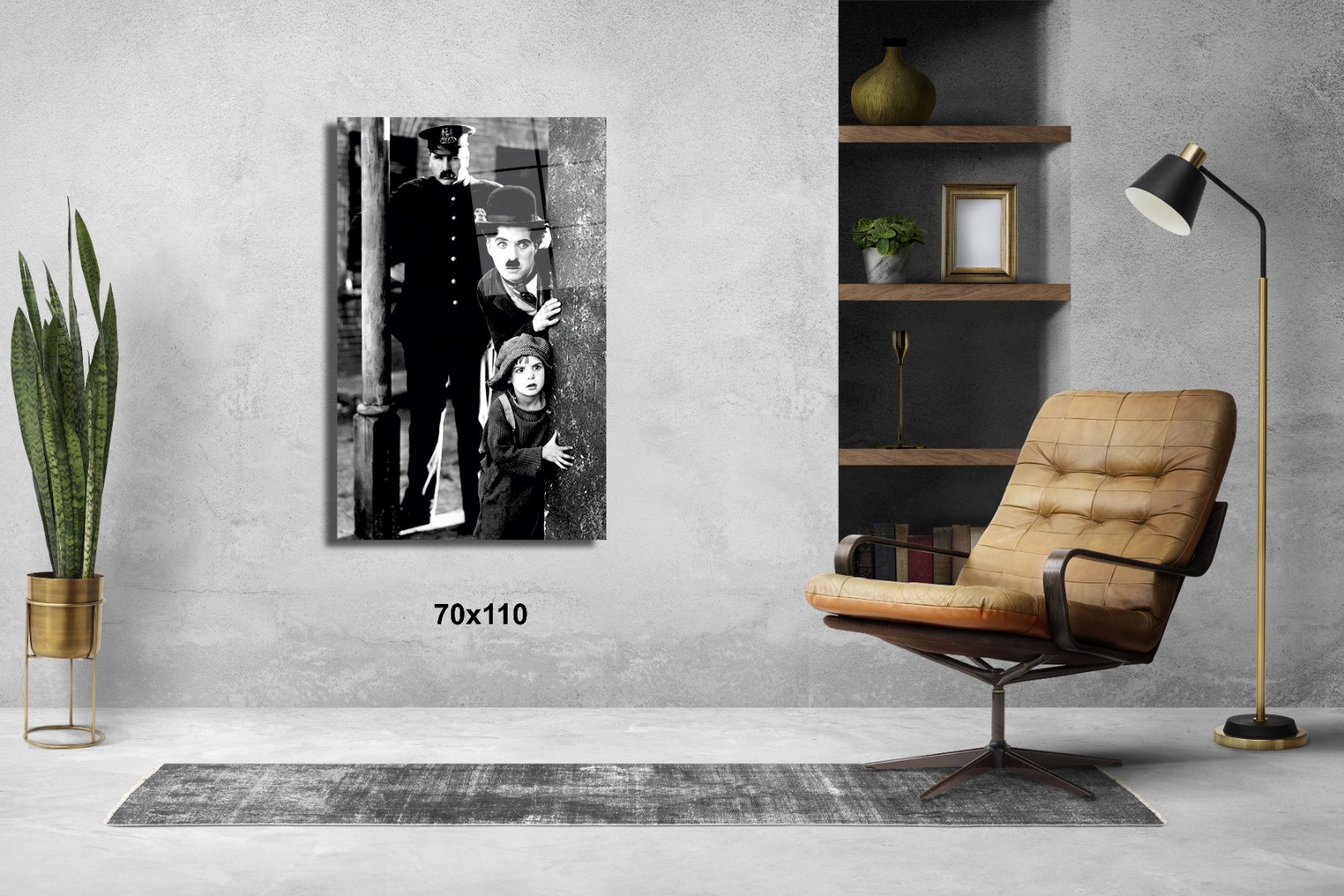Charlie Chaplin - The Kid Filmi 1921 Sinema Ve Ünlüler Cam Tablo #PCT0878