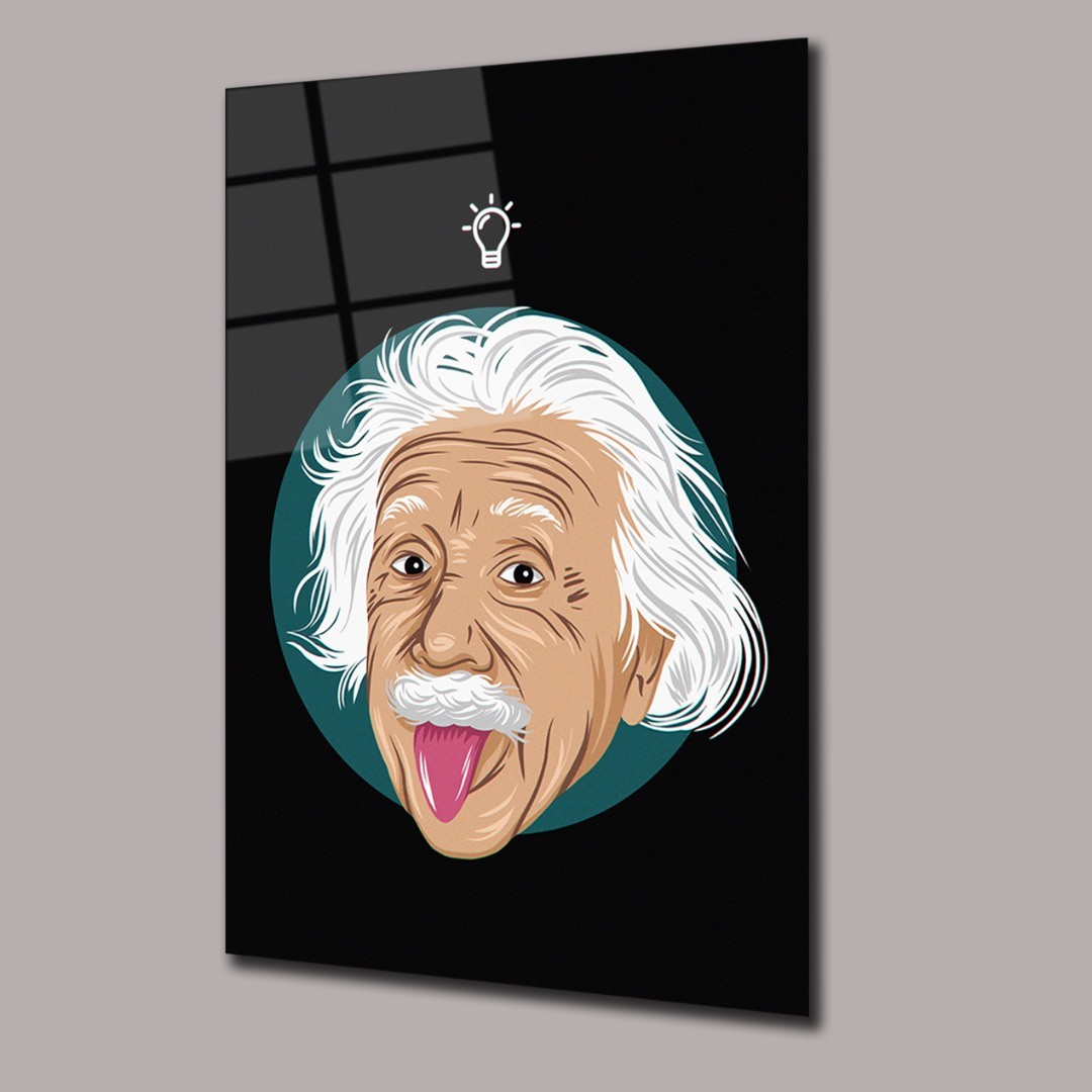 Albert Einstein Uzay Ve Bilim Cam Tablo #PCT0728