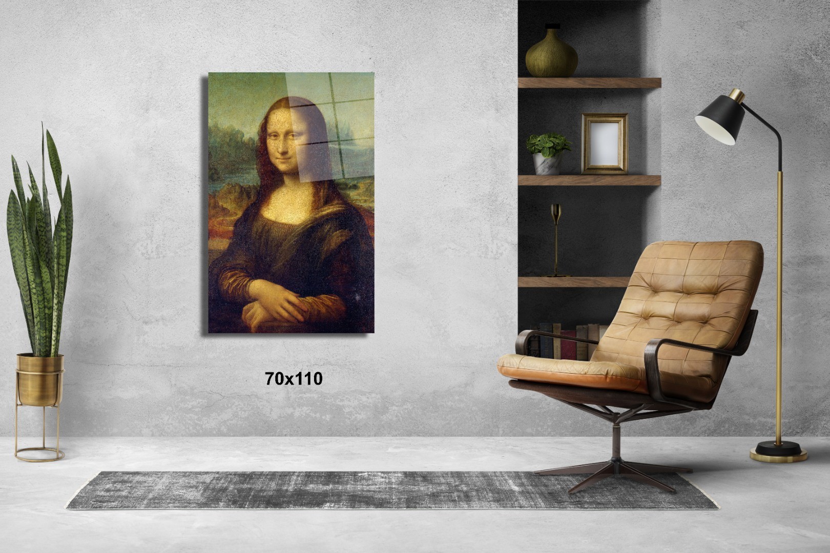 Mona Lisa Başyapıtlar Cam Tablo #PCT0554