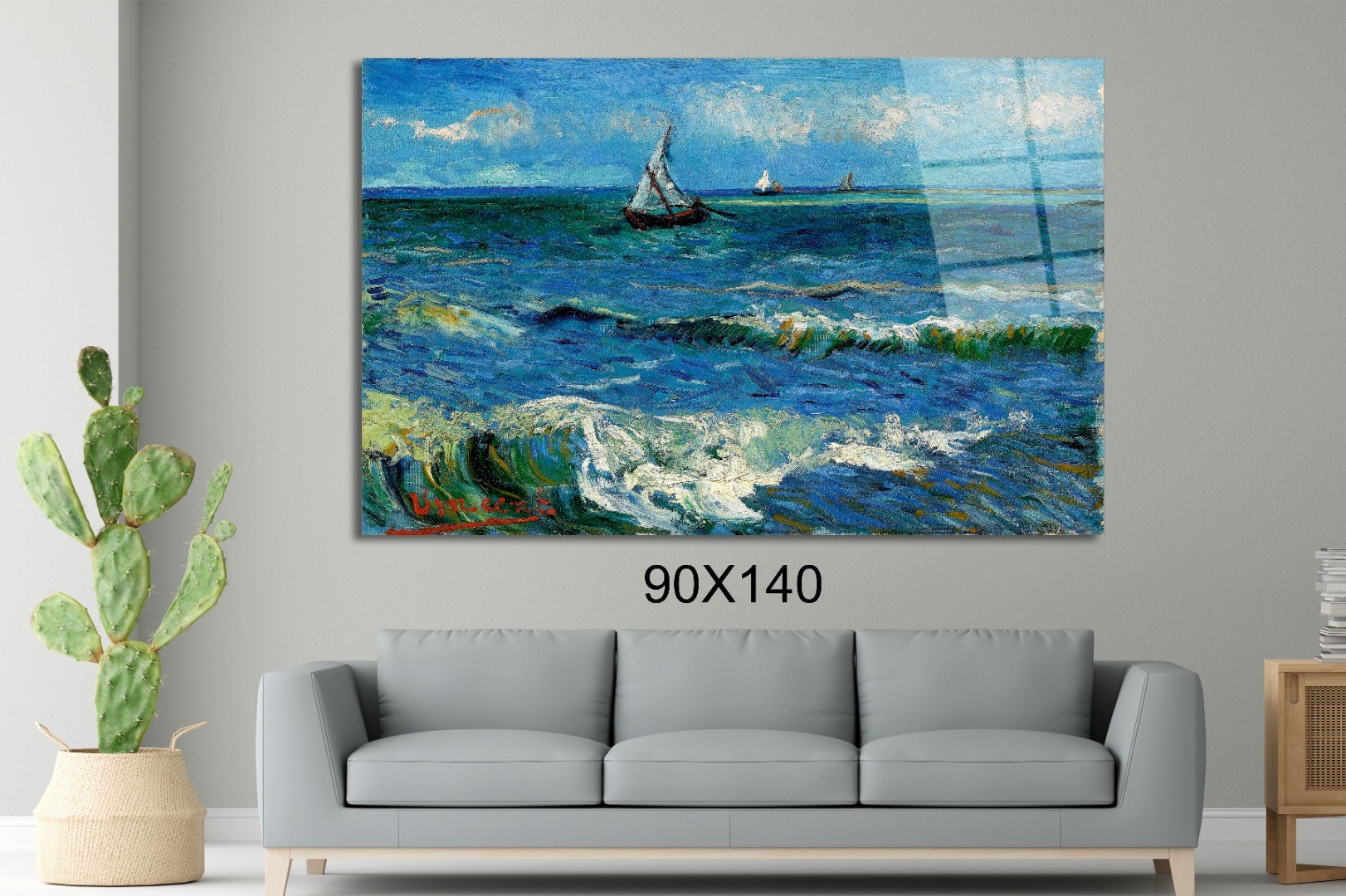 Seascape Near Les Saintes - Vincent Van Gogh Başyapıtlar Cam Tablo #PCT0574