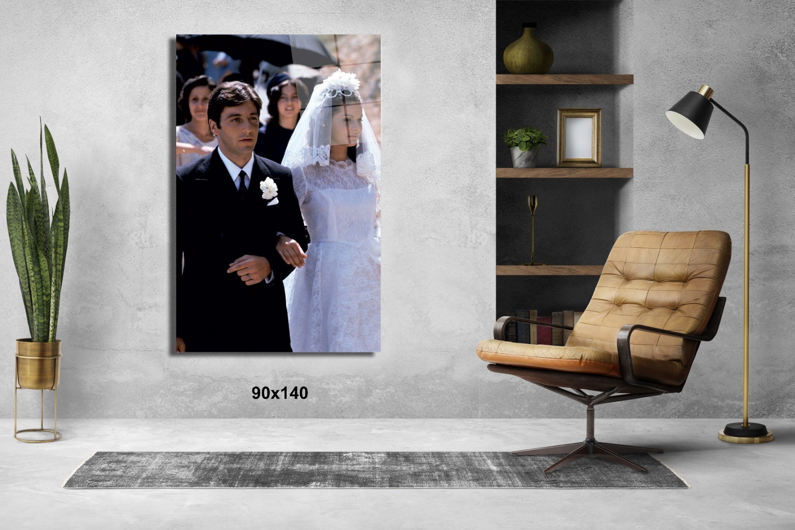 Gelin ve Damat Scarface  Elvira ve Tony Sinema Ve Ünlüler Cam Tablo #PCT0908