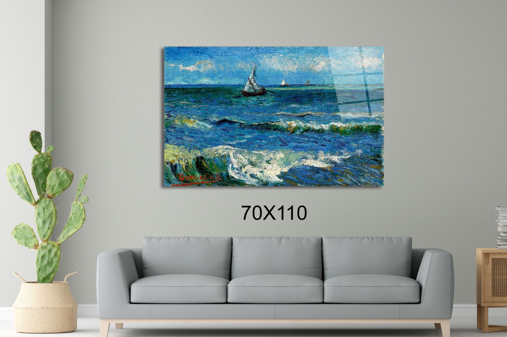 Seascape Near Les Saintes - Vincent Van Gogh Başyapıtlar Cam Tablo #PCT0574