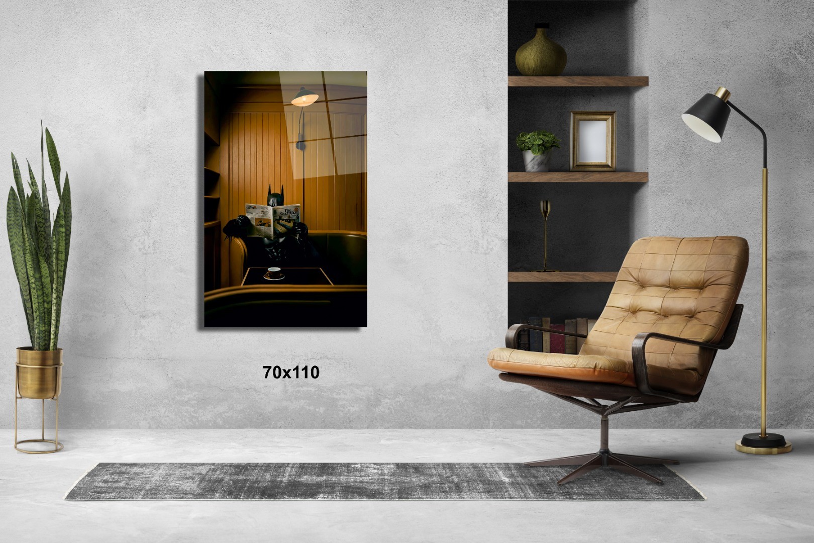 Batman Kahve Ve Gazete Keyfi Sinema Ve Ünlüler Cam Tablo #PCT0876
