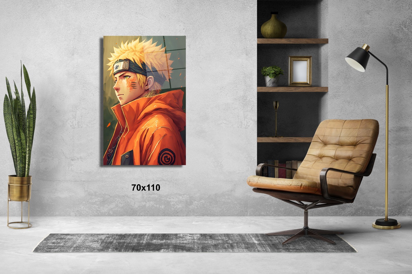 Sarı Naruto Uzumaki Anime Cam Tablo  #PCT0479