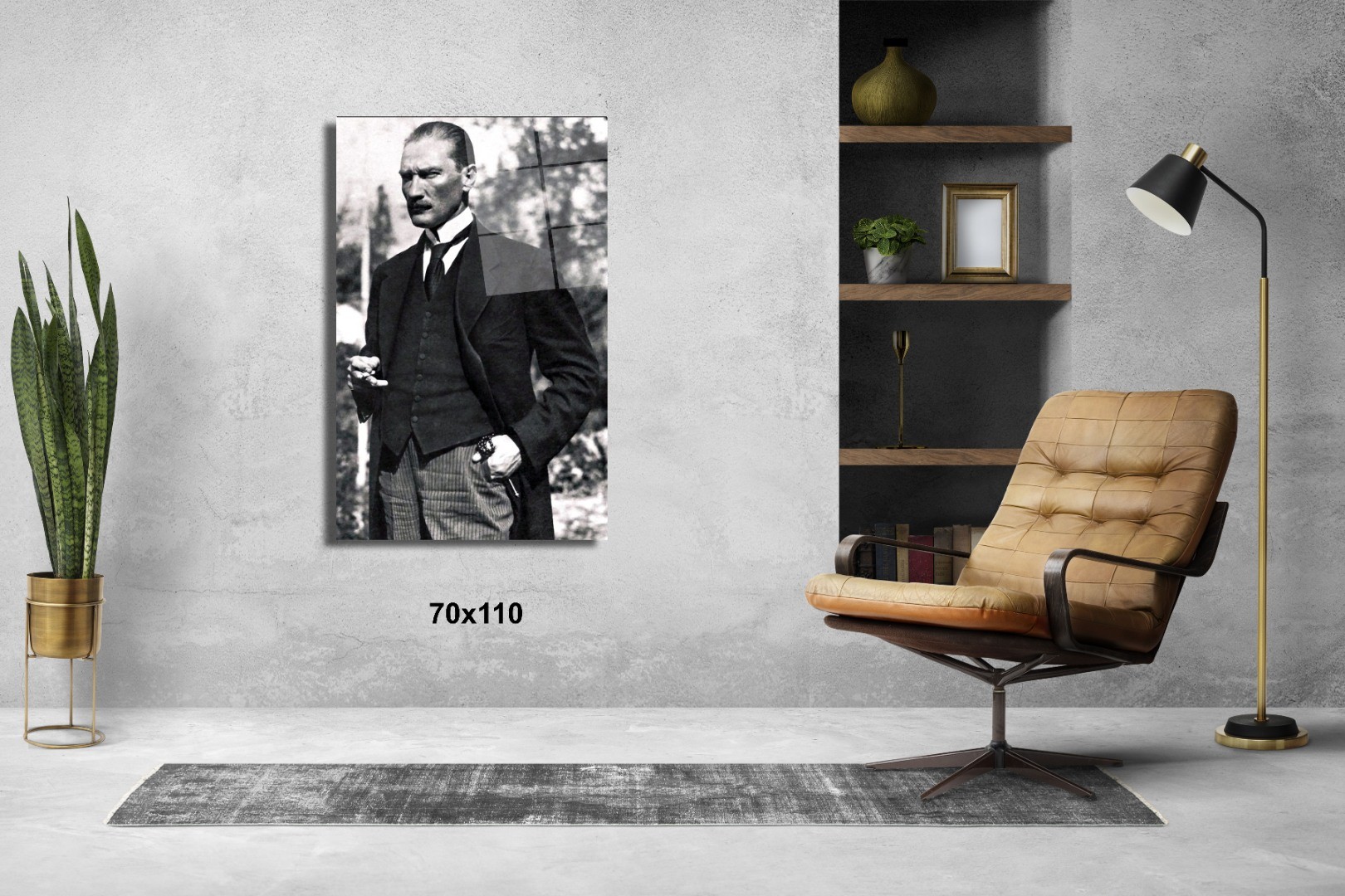 Atatürk'ün En Karizmatik Fotografı Atatürk Ve Türkiye Cam Tablo #PCT0541