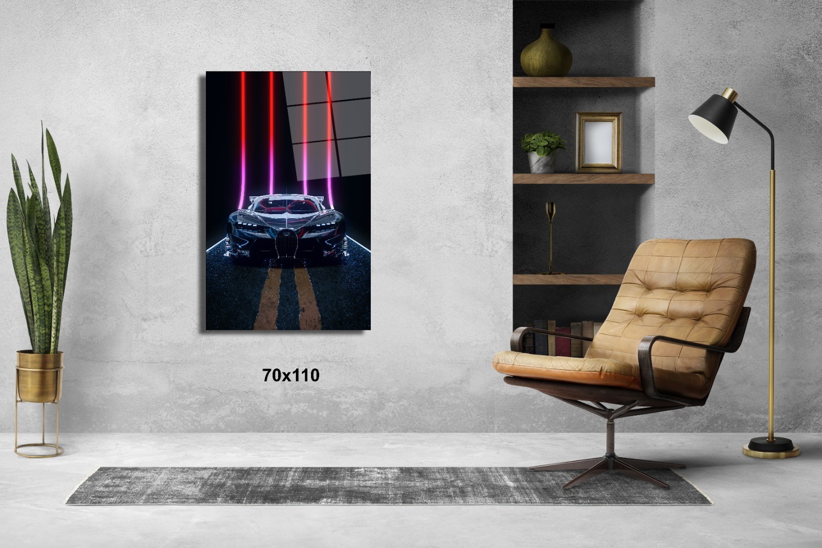 Bugatti Araba Cam Tablo #PCT0846