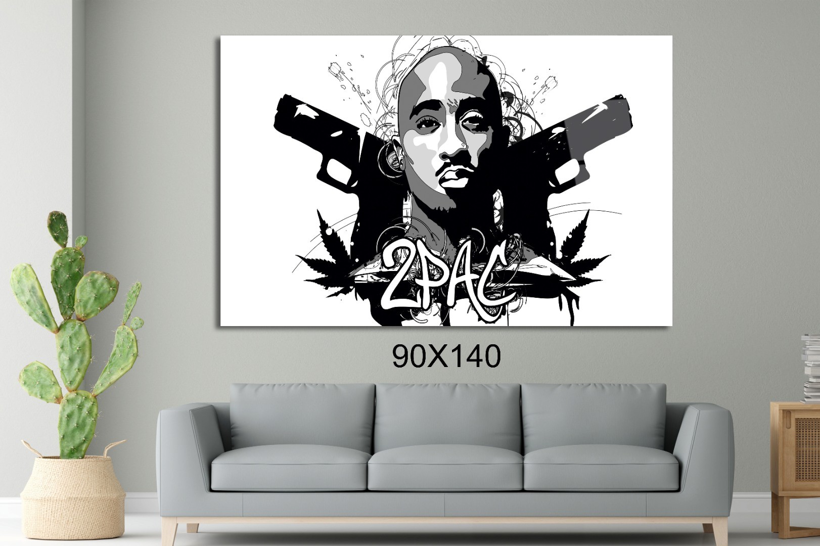 Tupac Shakur  glock 2pac Sinema Ve Ünlüler Cam Tablo #PCT0939