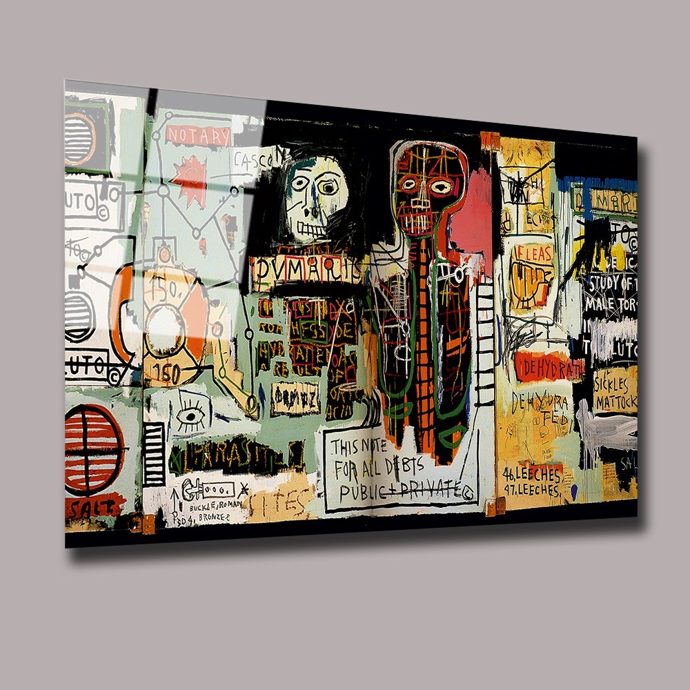 Notary Jean Michel Basquiat Başyapıtlar Cam Tablo  #PCT0569