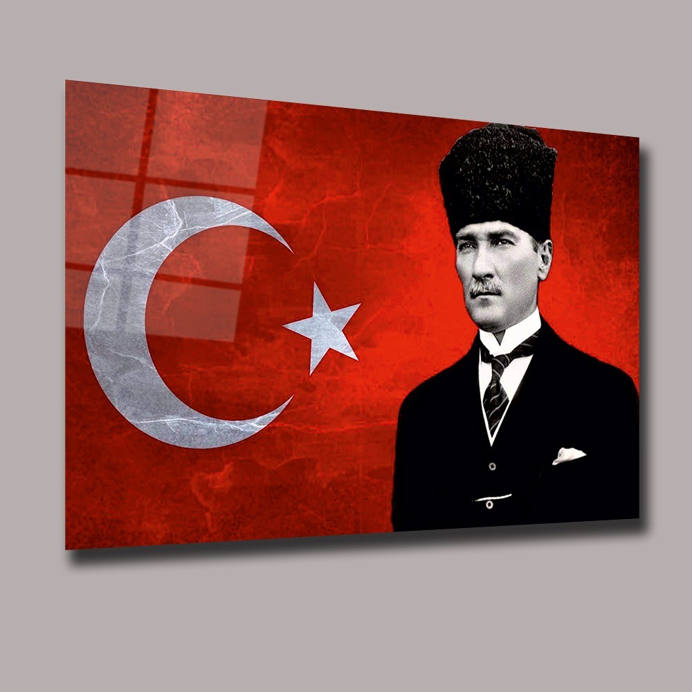 Atatürk 38 Atatürk Ve Türkiye Cam Tablo #PCT0538