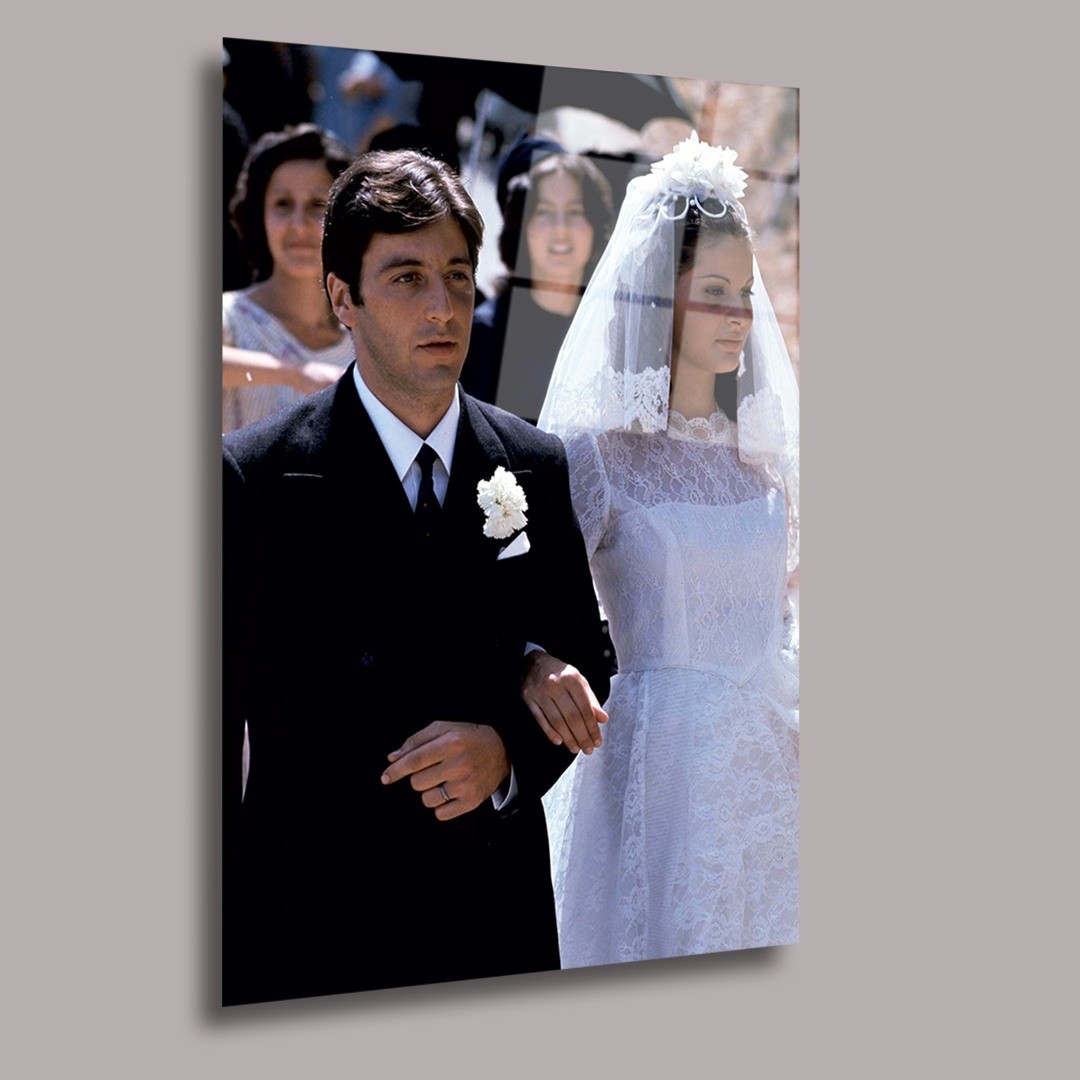 Gelin ve Damat Scarface  Elvira ve Tony Sinema Ve Ünlüler Cam Tablo #PCT0908