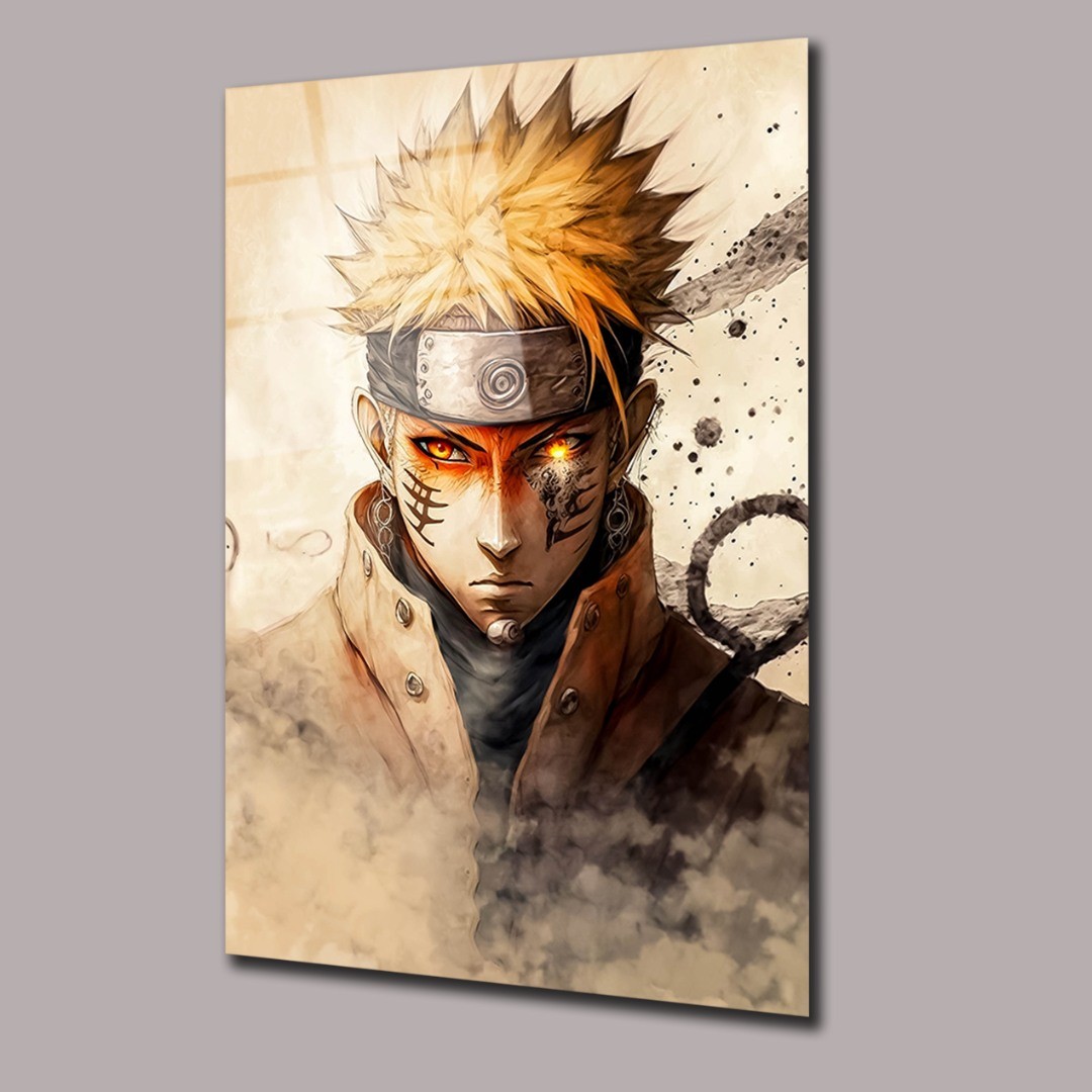 Sarı Naruto Uzumaki Anime Cam Tablo  #PCT0470