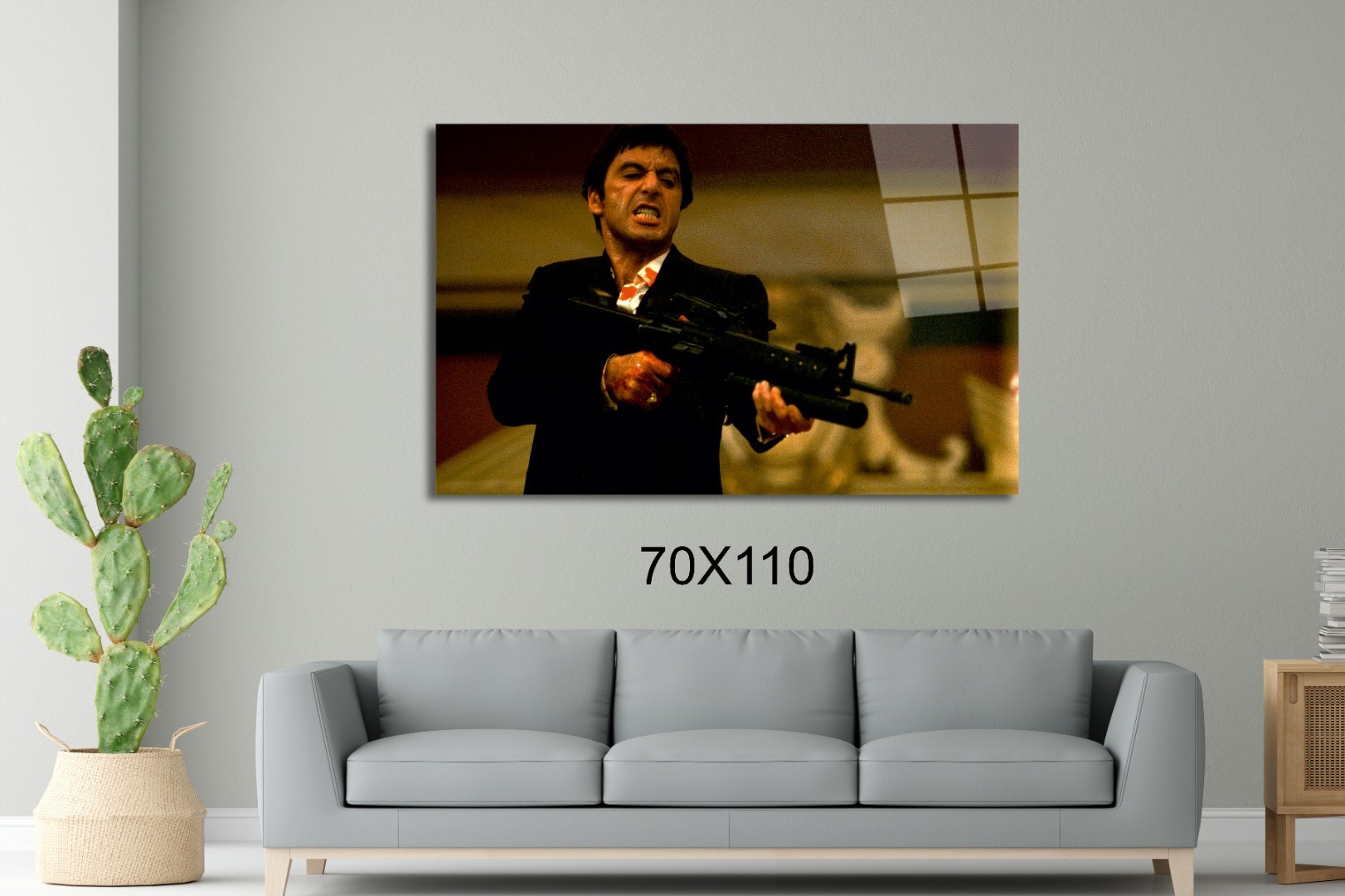 Sinirli Scarface - Tony Montana Sinema Ve Ünlüler Cam Tablo #PCT0944