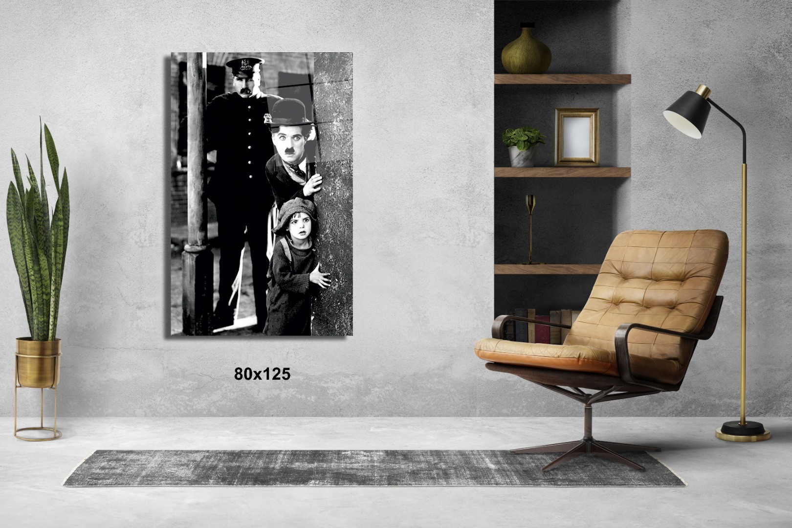 Charlie Chaplin - The Kid Filmi 1921 Sinema Ve Ünlüler Cam Tablo #PCT0878