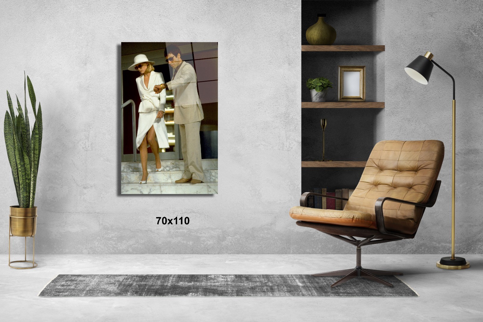 Tony Montana  Elvira Hancock Sinema Ve Ünlüler Cam Tablo #PCT0911