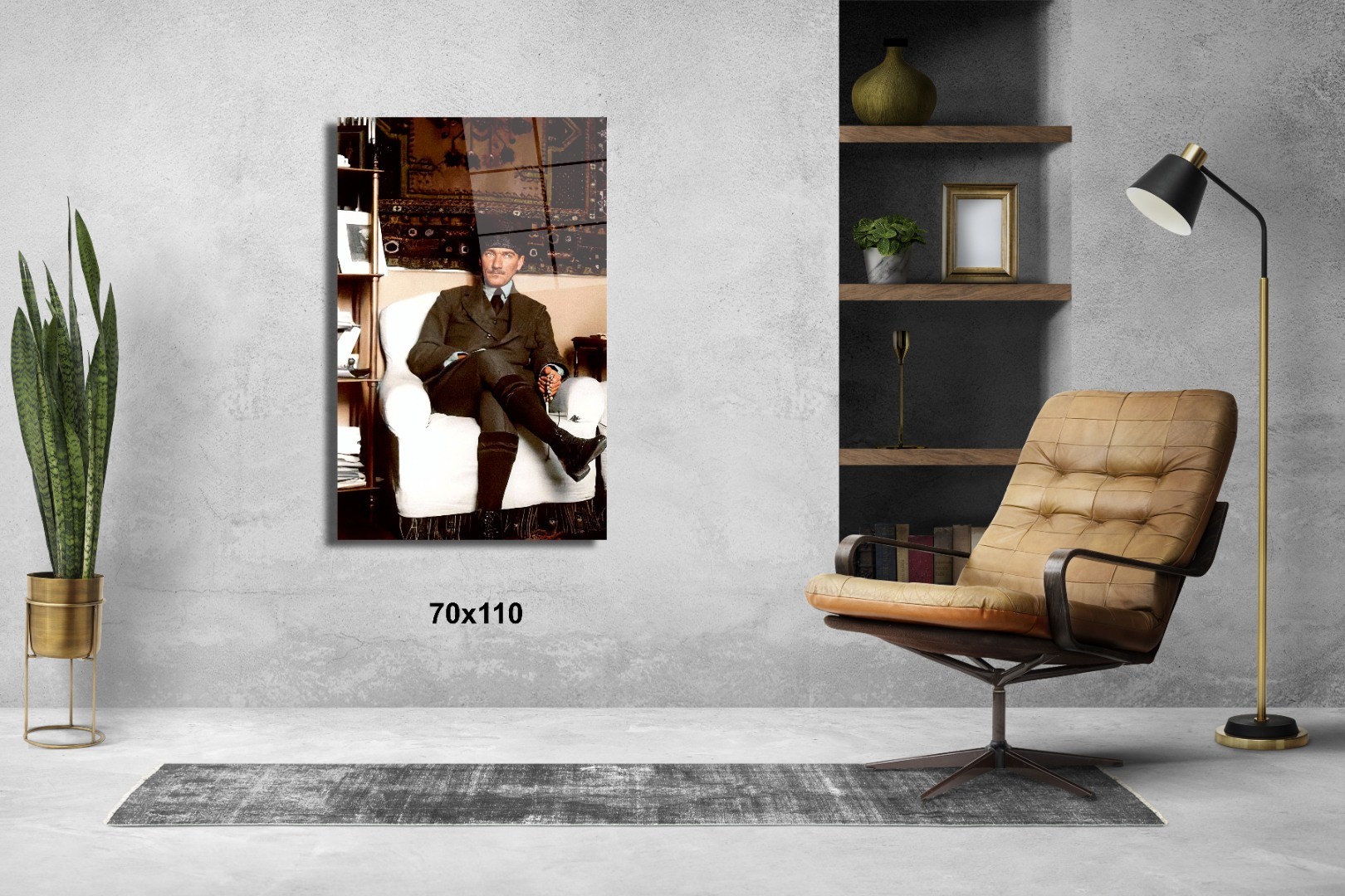 Atatürk 3 Atatürk Ve Türkiye Cam Tablo #PCT0499