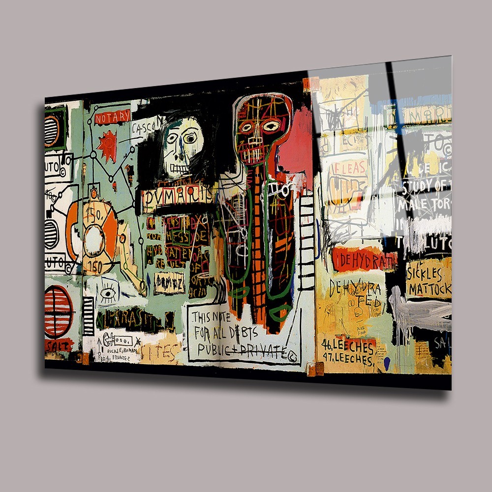 Notary Jean Michel Basquiat Başyapıtlar Cam Tablo  #PCT0569