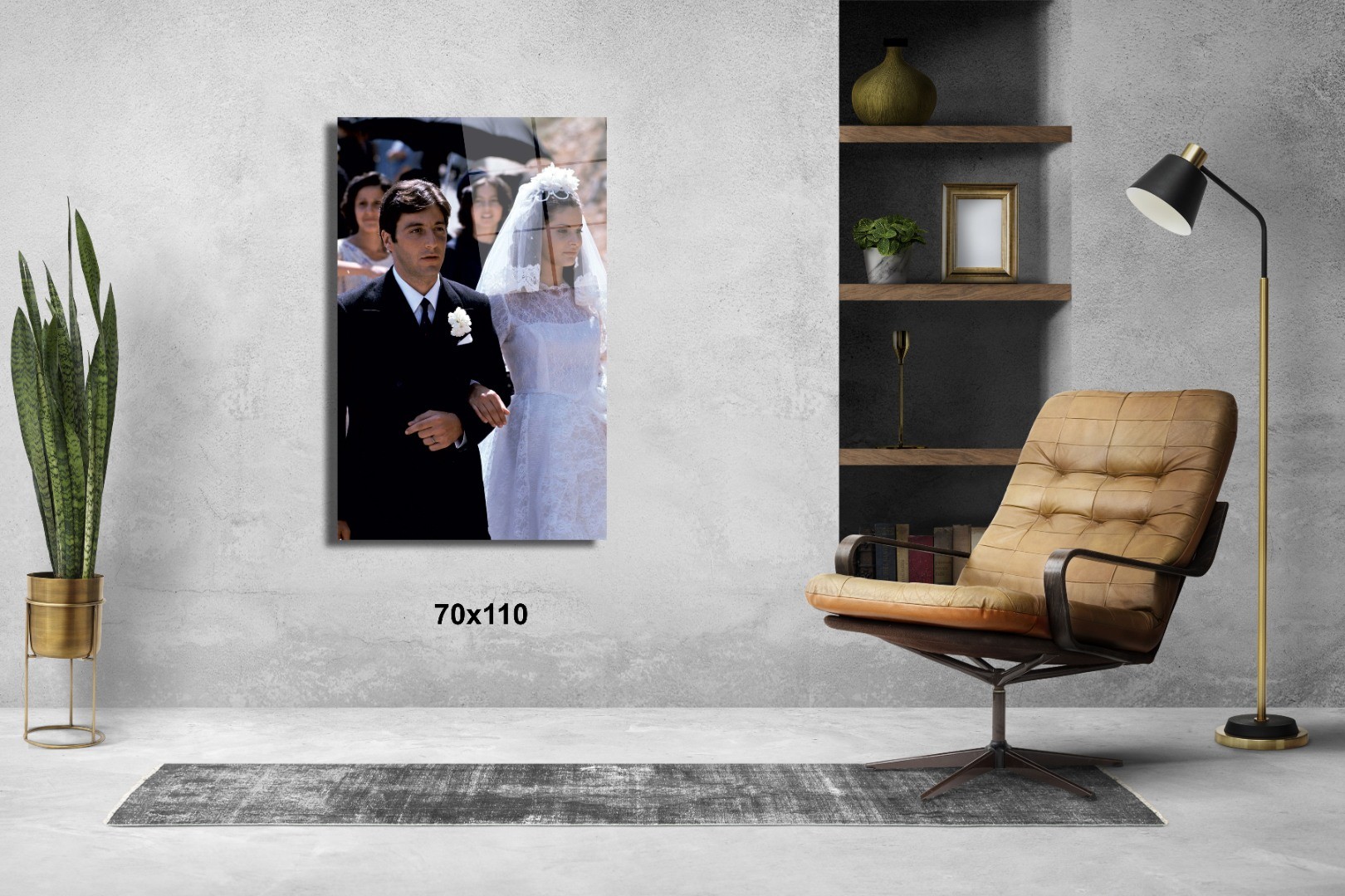 Gelin ve Damat Scarface  Elvira ve Tony Sinema Ve Ünlüler Cam Tablo #PCT0908