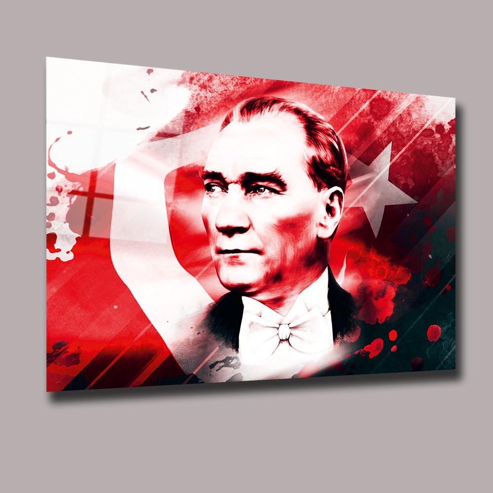 Atatürk 34  Atatürk Ve Türkiye Cam Tablo  #PCT0533