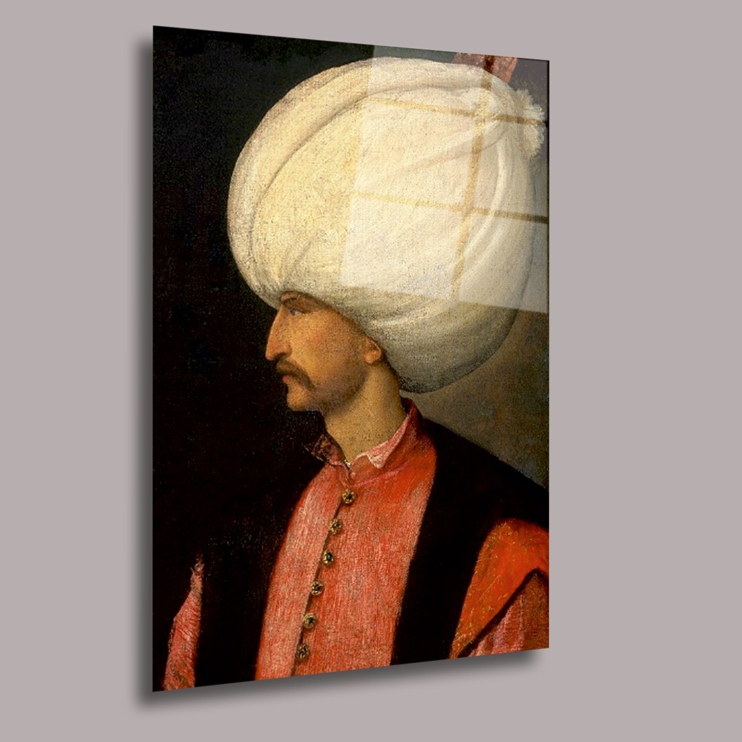 Osmanlı Padişahı Kanuni Sultan Süleyman Arşiv Cam Tablo #PCT0486