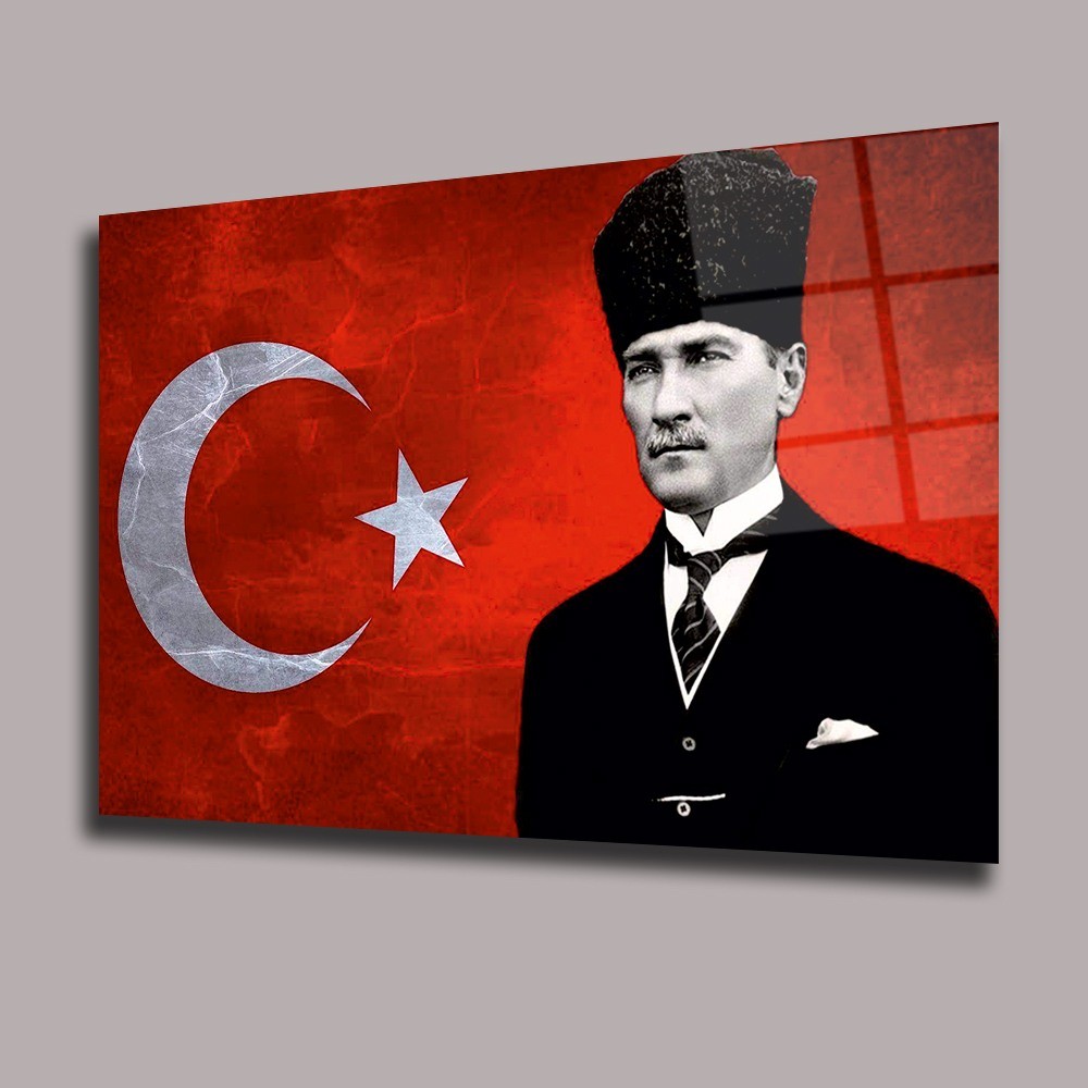 Atatürk 38 Atatürk Ve Türkiye Cam Tablo #PCT0538