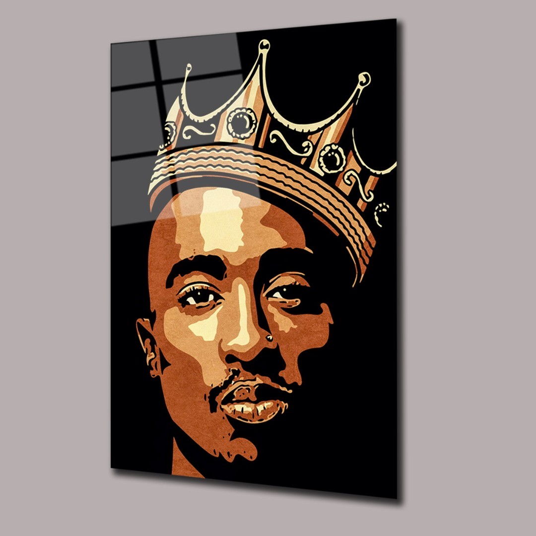 Tupac King Sinema Ve Ünlüler Cam Tablo #PCT0914