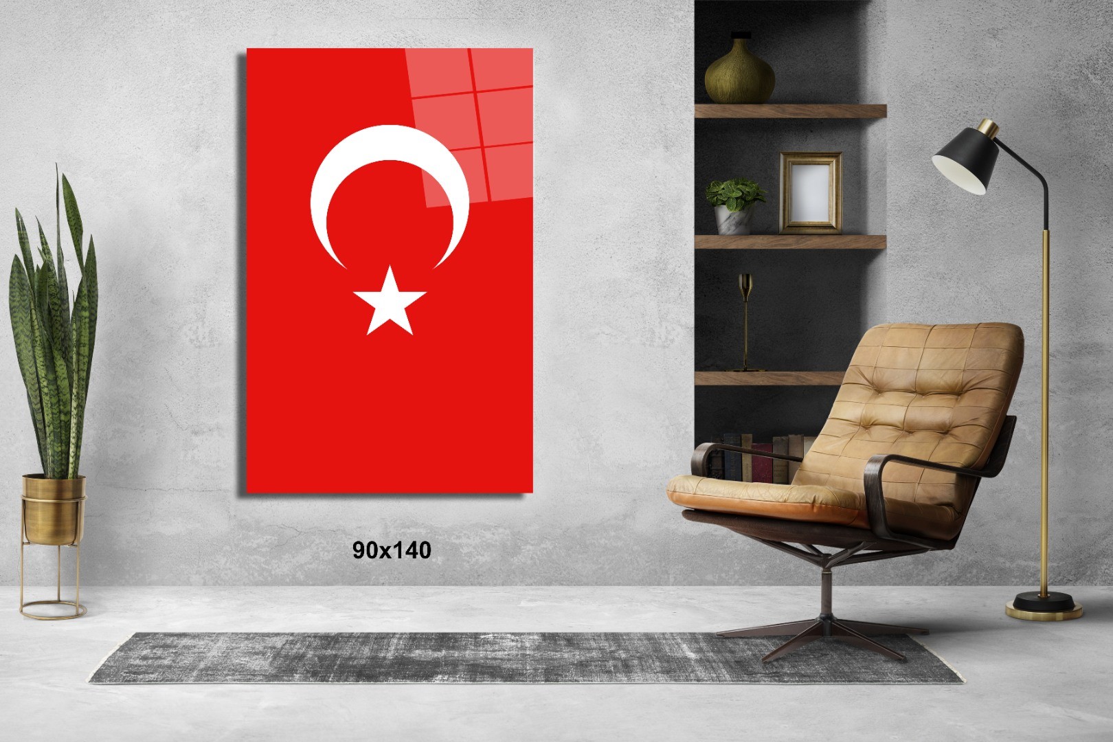 Bayrak 1 Atatürk Ve Türkiye Cam Tablo #PCT0525
