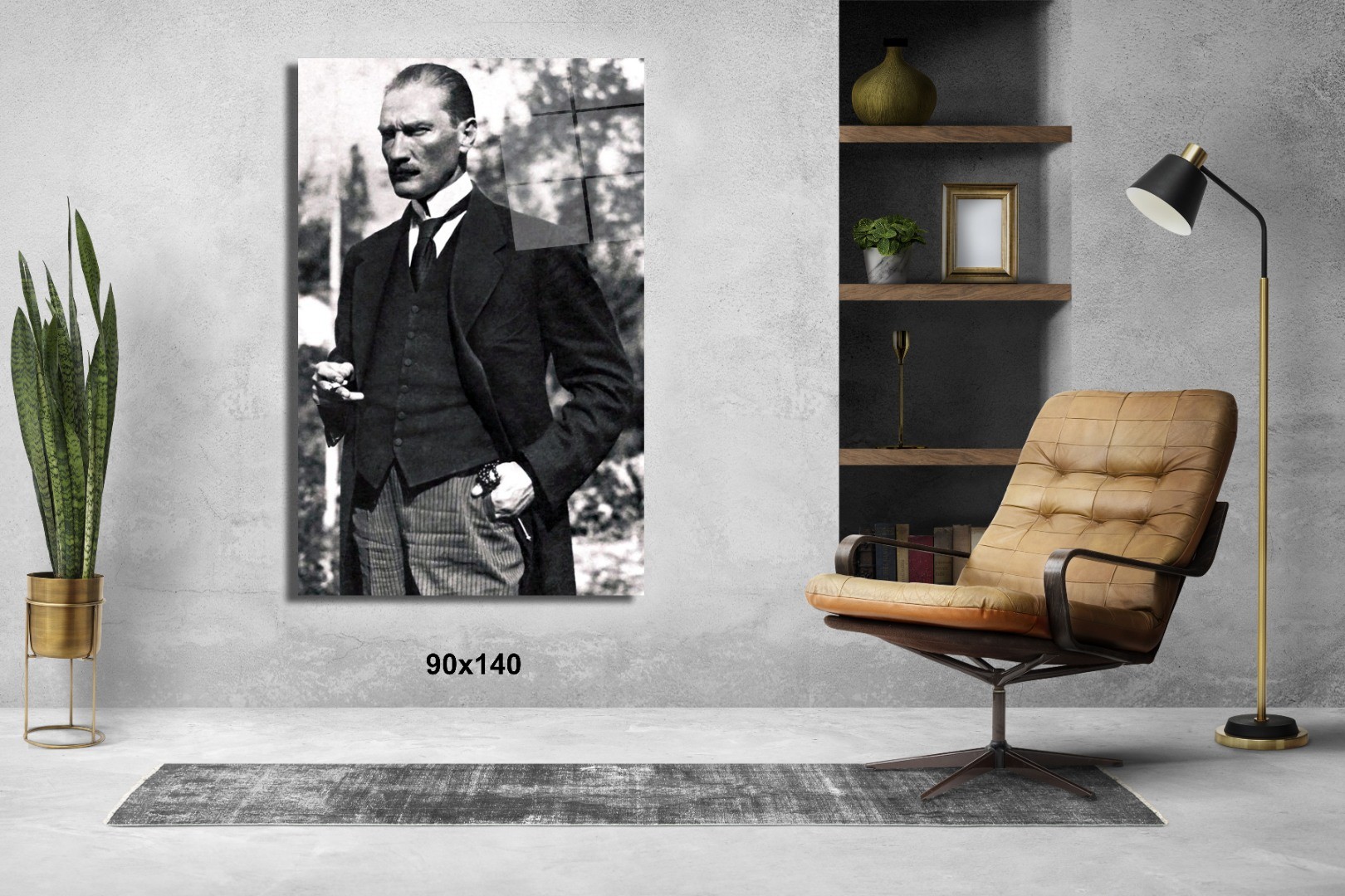 Atatürk'ün En Karizmatik Fotografı Atatürk Ve Türkiye Cam Tablo #PCT0541