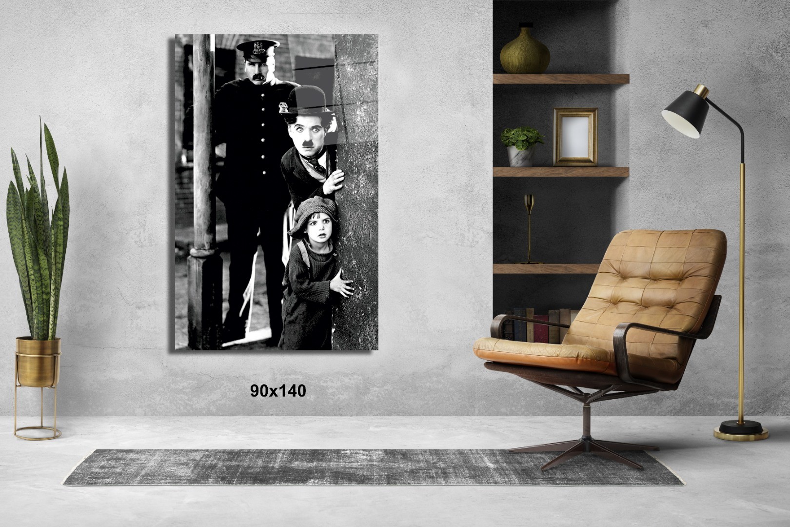 Charlie Chaplin - The Kid Filmi 1921 Sinema Ve Ünlüler Cam Tablo #PCT0878