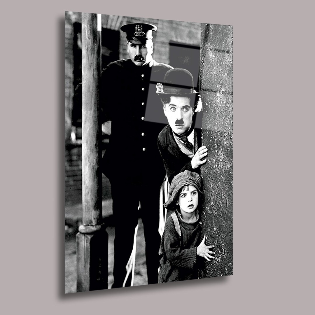 Charlie Chaplin - The Kid Filmi 1921 Sinema Ve Ünlüler Cam Tablo #PCT0878