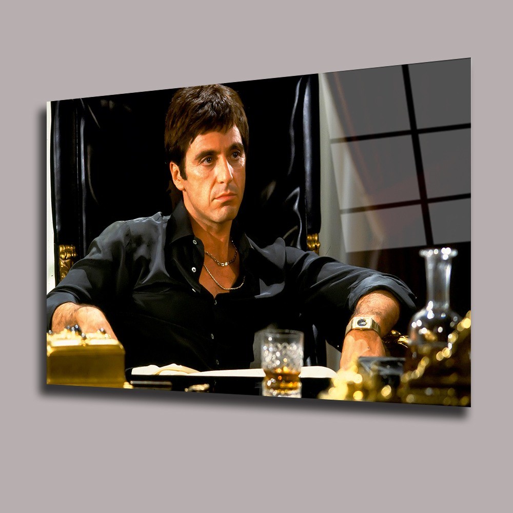 Tony Montana  Scarface Sinema Ve Ünlüler Cam Tablo #PCT0925