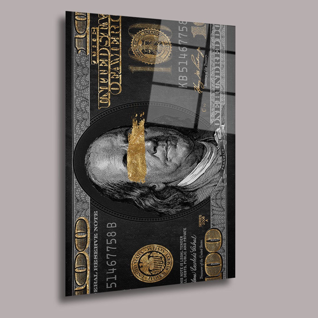 Gold Detaylı  Dolar Cam Tablo #PCT0833