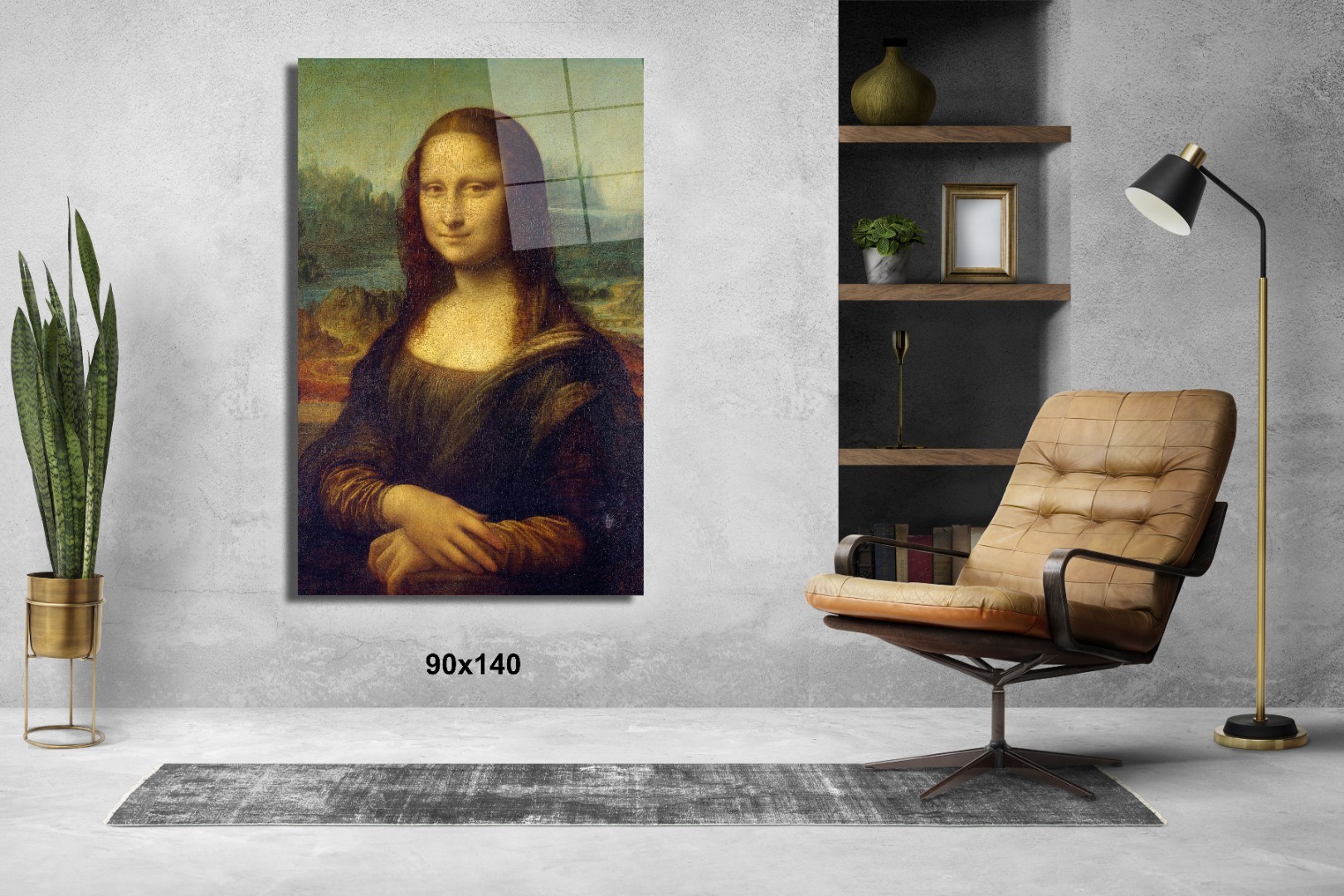 Mona Lisa Başyapıtlar Cam Tablo #PCT0554