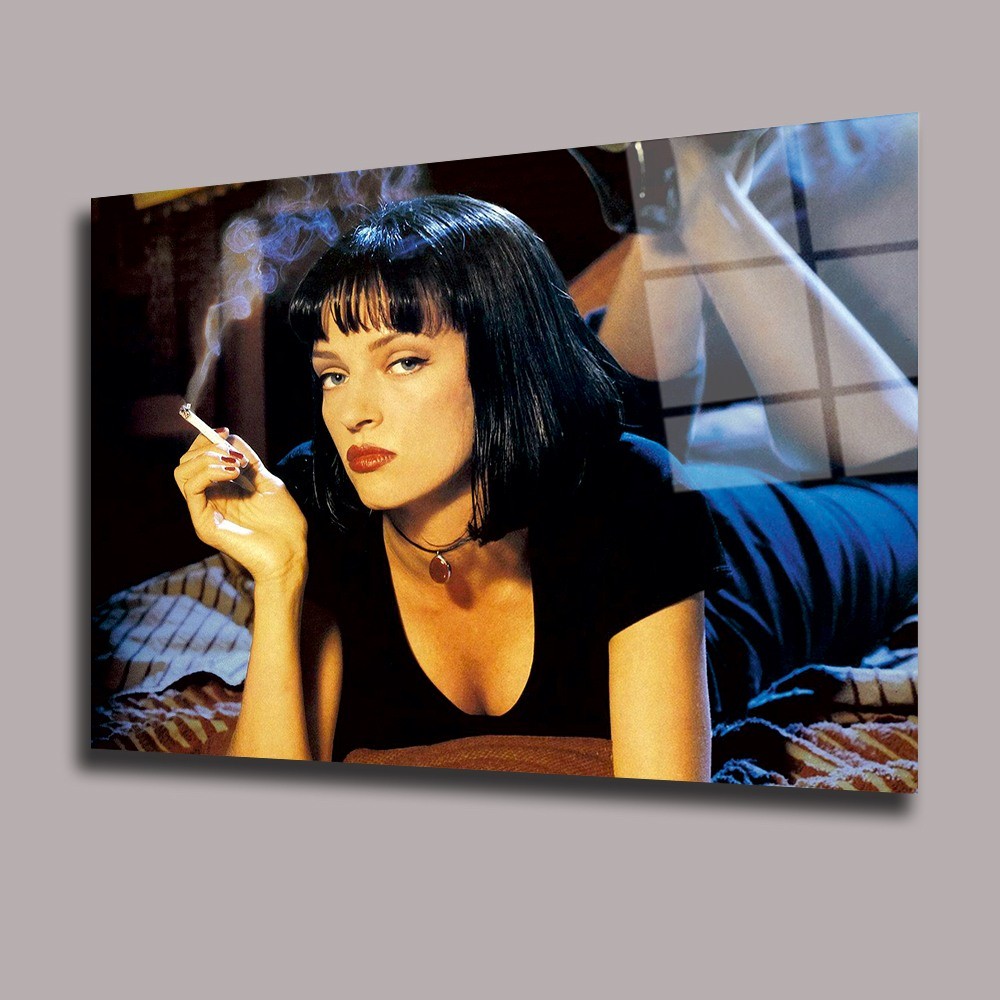 Pulp Fiction - Mia Wallace Sinema Ve Ünlüler Cam Tablo #PCT0928