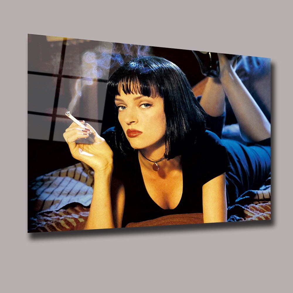 Pulp Fiction - Mia Wallace Sinema Ve Ünlüler Cam Tablo #PCT0928