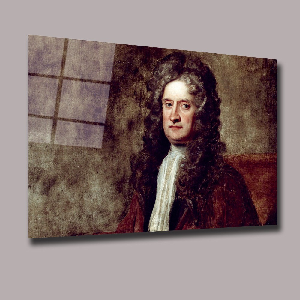 Isaac Newton Uzay Ve Bilim Cam Tablo #PCT0956