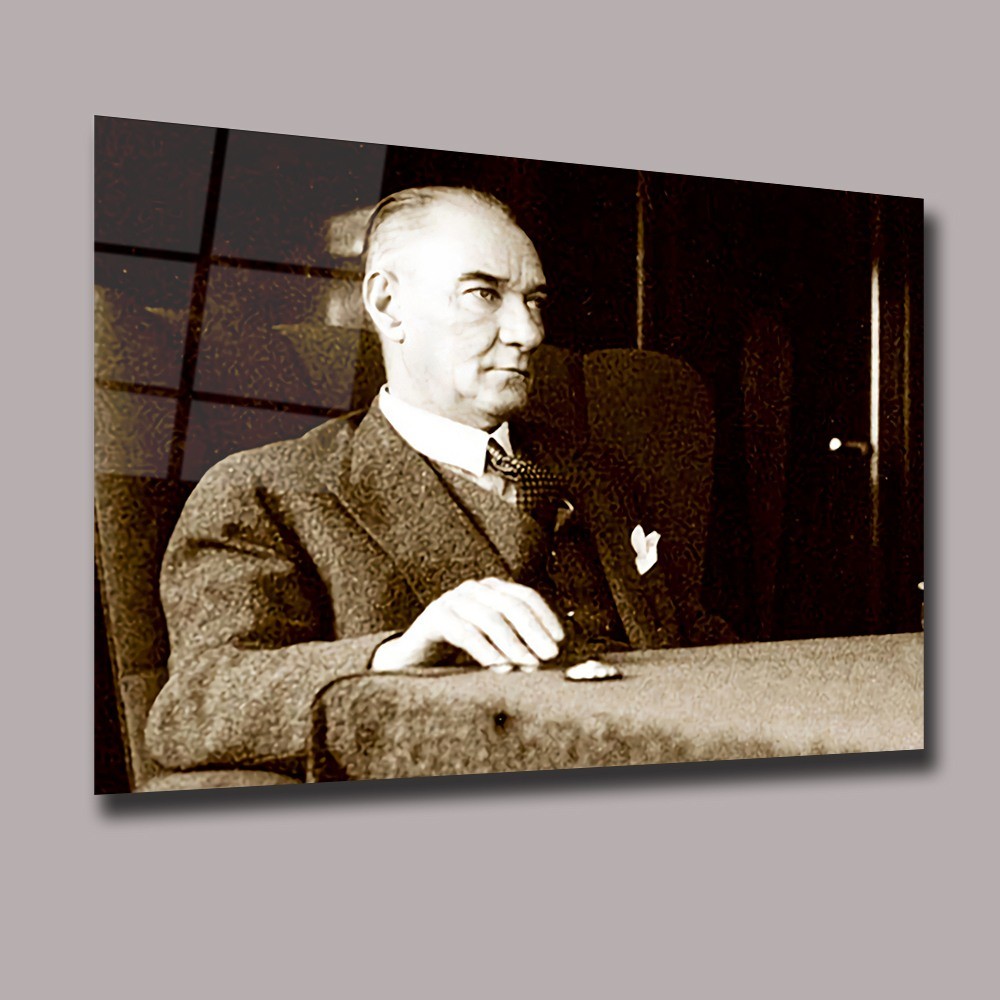 Atatürk 37 Atatürk Ve Türkiye Cam Tablo #PCT0537