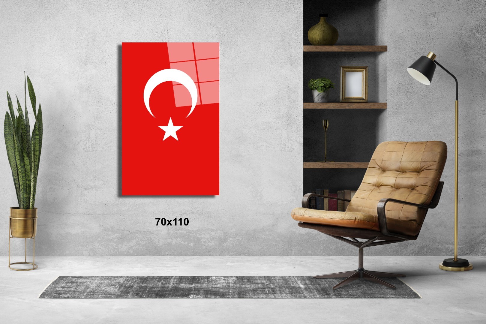 Bayrak 1 Atatürk Ve Türkiye Cam Tablo #PCT0525