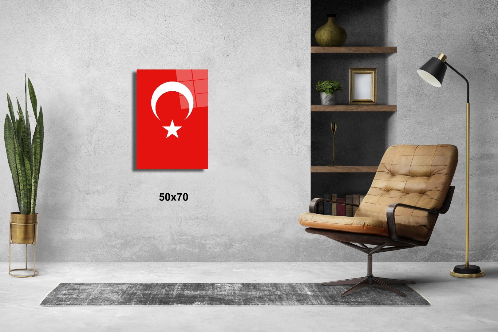 Bayrak 1 Atatürk Ve Türkiye Cam Tablo #PCT0525