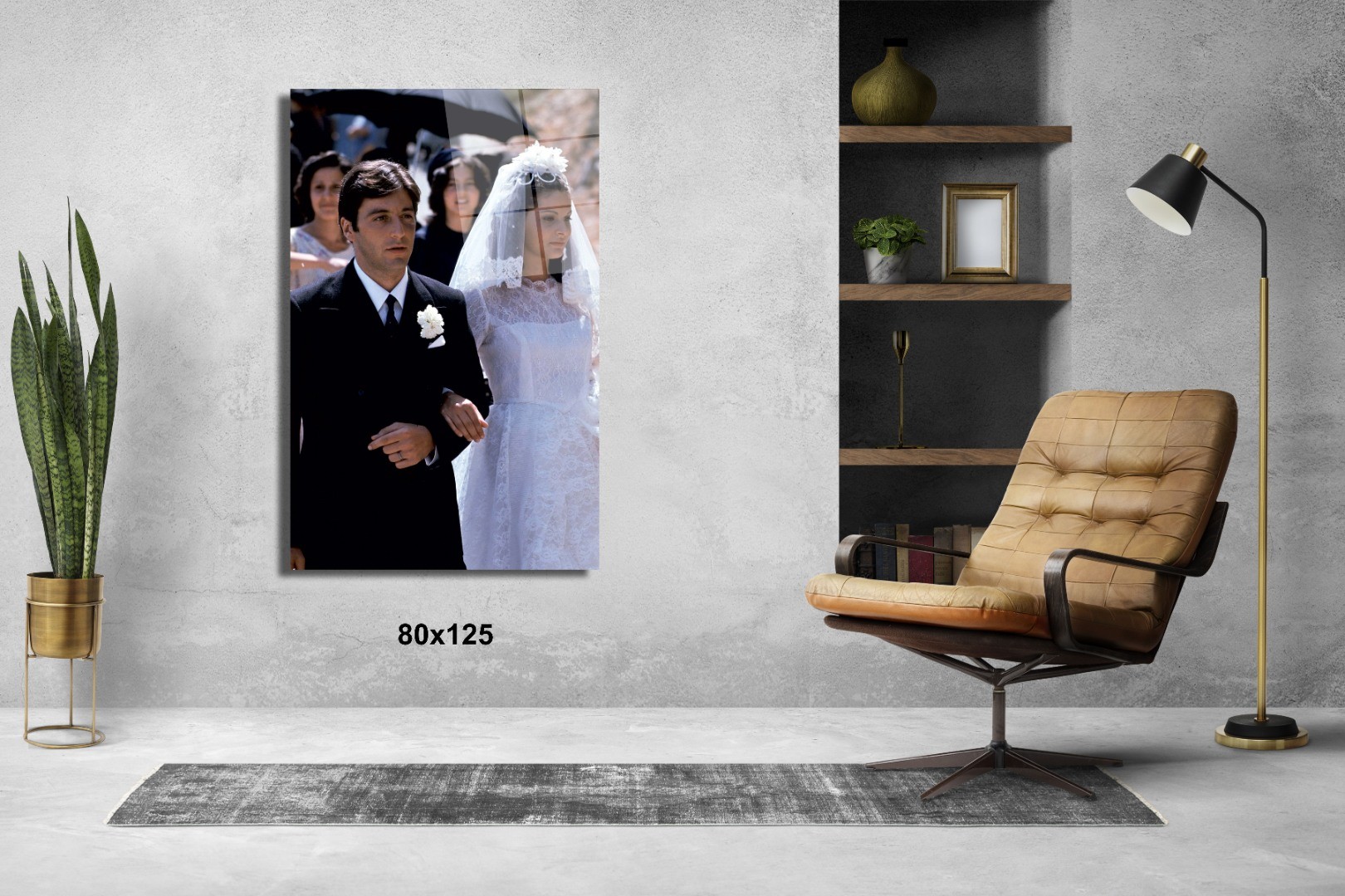 Gelin ve Damat Scarface  Elvira ve Tony Sinema Ve Ünlüler Cam Tablo #PCT0908