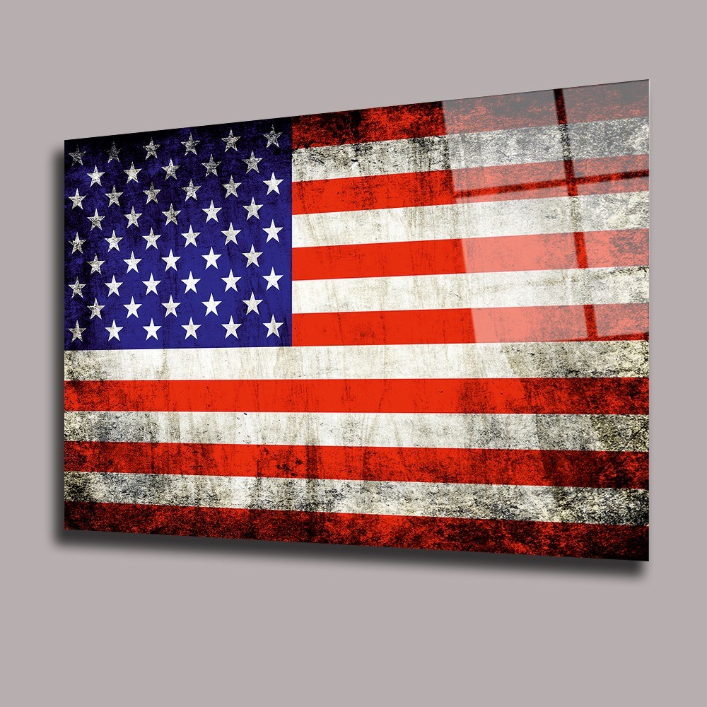 Amerika Bayrağı Karışık Cam Tablo #PCT0614
