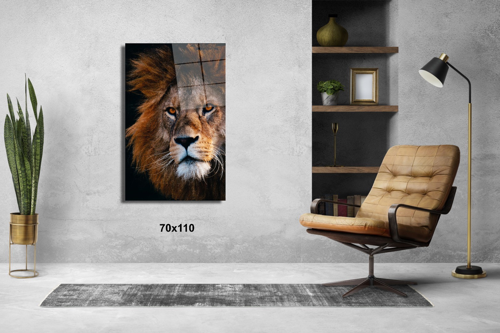 Aslan Hayvanlar Alemi Cam Tablo #PCT0761