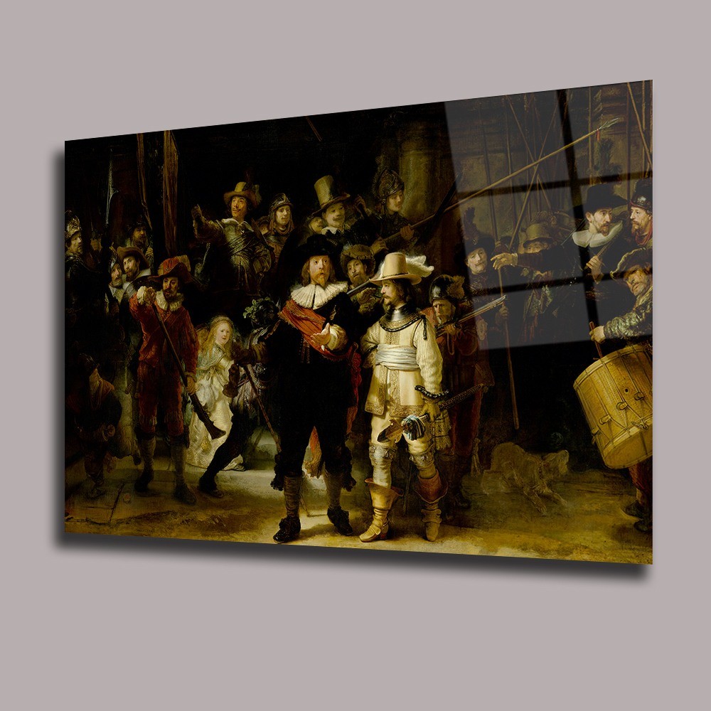The Nightwatch - Rembrandt Başyapıtlar Cam Tablo #PCT0575