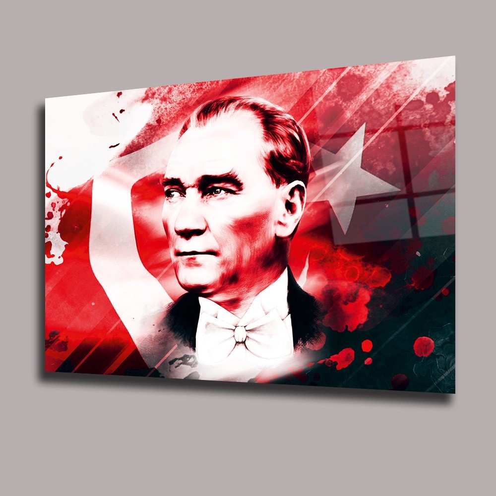Atatürk 34  Atatürk Ve Türkiye Cam Tablo  #PCT0533