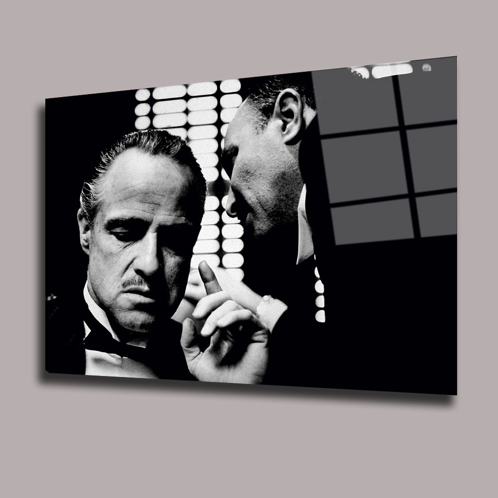 Vito Corleone - The Godfather - Baba Sinema Ve Ünlüler Cam Tablo #PCT0938
